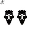 Stainless Steel Bat Stud Earrings for Women Men Punk Halloween Party Gift Goth Skull Spider Web Earings Cosplay Piercing Jewelry