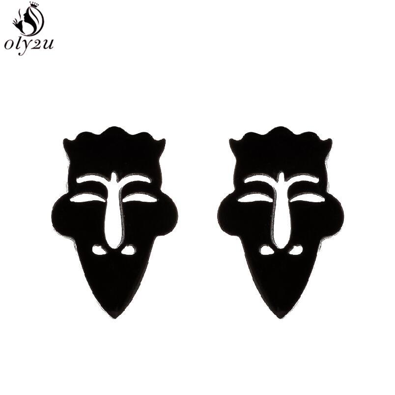 Stainless Steel Bat Stud Earrings for Women Men Punk Halloween Party Gift Goth Skull Spider Web Earings Cosplay Piercing Jewelry