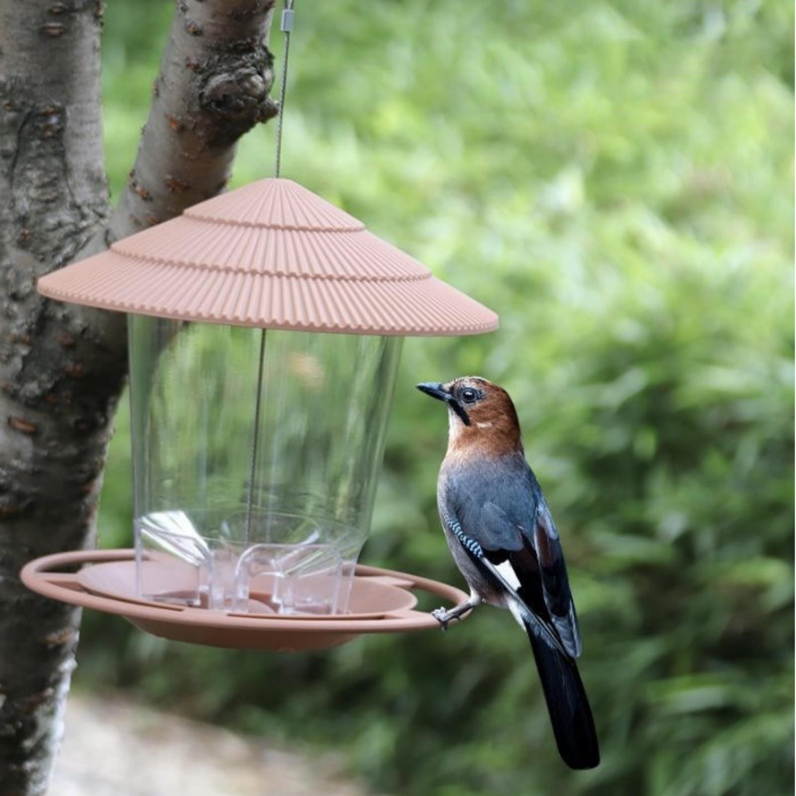 

Outdoor Bird Feeder Squirrel-Proof Food Dish Hangable Clear Bird Feeding Station For Outdoor Garden Balcony Fence Tree Branch CN