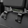 Car Seat Headrest Hook 4 Pack - Universal Auto Seat Hook Hanger Storage Organizer Holder (Black)