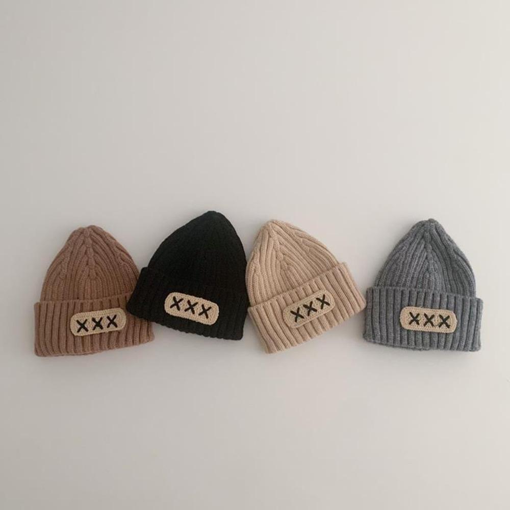 

Warm Beanie Caps Letter Embroidery Children Cap Casual Knitted Hat Winter хакі