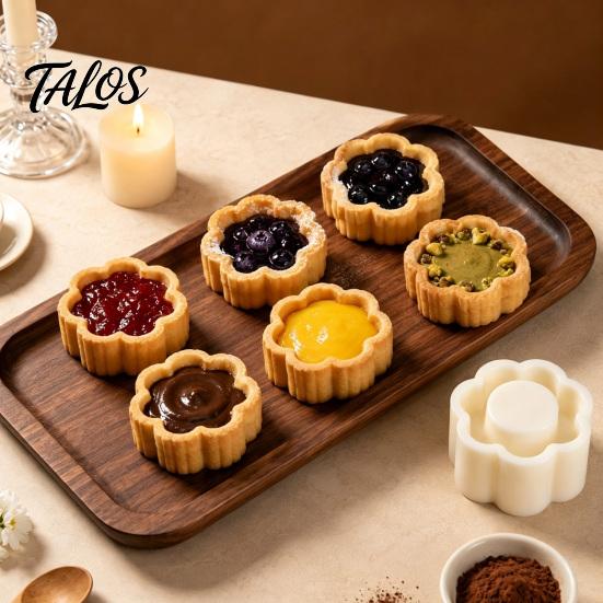 Dual Sided Cookie Press Double-Headed Mooncake Mold, Sunflower Pattern Reusable ABS Hand-Press Detachable Easy Creative Stamp Cleaning Kitchen Gadgets