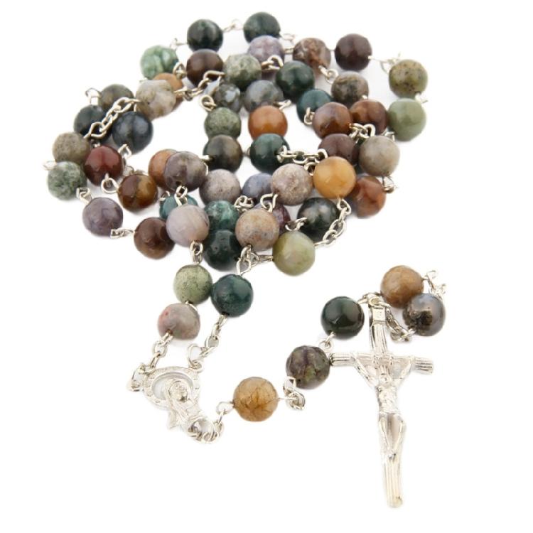

Fashionable Retro Beaded Necklace Craft From Natural Agate Stones Suitable For Men And Women 1