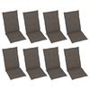 Chaises inclinables de jardin - MAISON EXCLUSIVE - Lot de 8 - Acacia massif - Dossier 5 positions - Coussins inclus