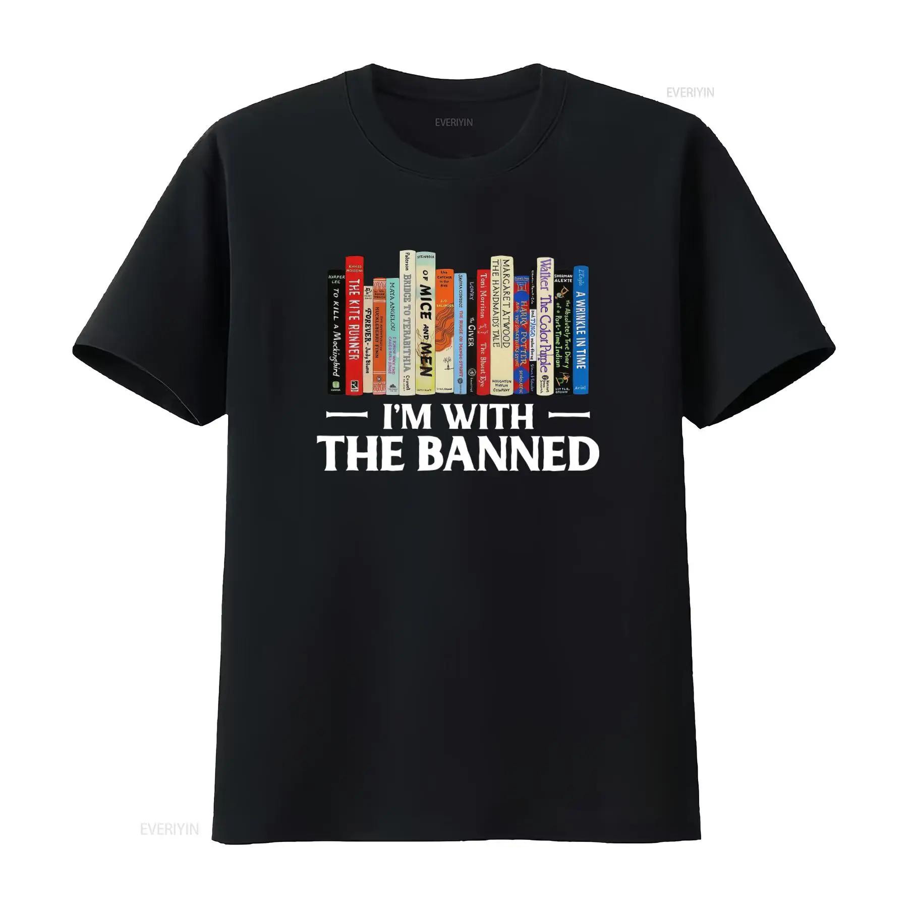 

Banned Books T Shirt I m With The Design Read vintage Washed designer clothes Versatile Stylish Slightly fashion streetwear S разноцветный