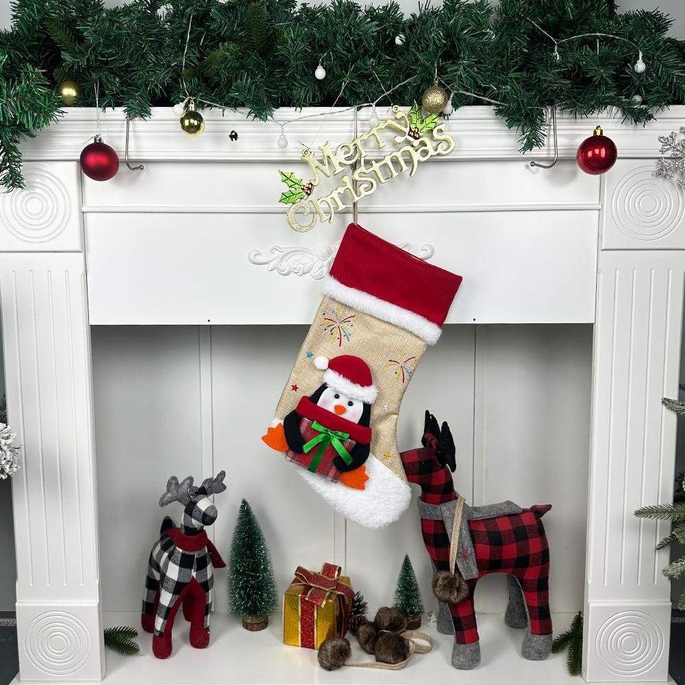 Christmas Socks Gift Bag Christmas Tree Ornaments Snowman Christmas Tree Pendant