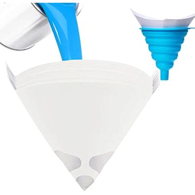 100 Micron Paint Strainers Paint Filter Paint Cones with 1 Pcs Silicone Funnel, 100 Micron Paint Filter with Fine Nylon Mesh