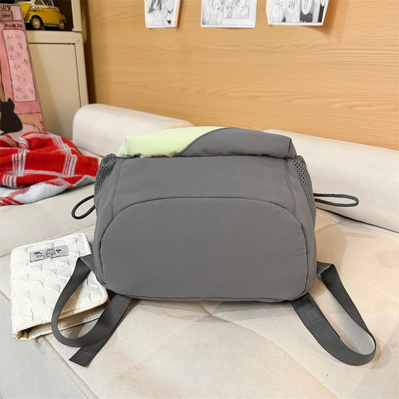 Women's Contrast Backpack Student Lightweight Large Capacity Schoolbag