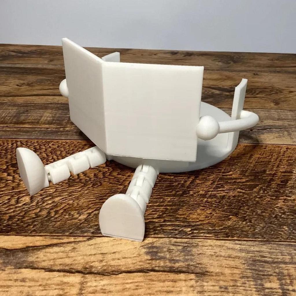 Toilet Paper Holder Stand 3D Printed Reading Funny Cute Napkin Stand Bathroom Toilet Paper Holder for Bathroom Kitchen RV Travel