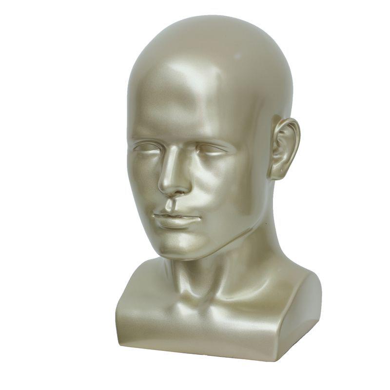 Men's Mannequin Head with Shoulder for Displaying Hats, Masks, and Glasses