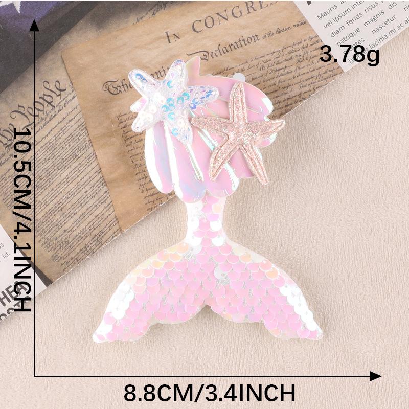 Handmade Embroidered Starfish and Fish Tail Patch with Beads