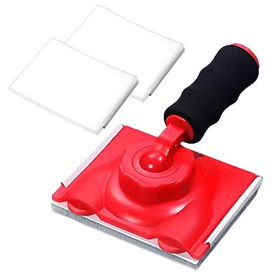 Farbkantenschneider-Applikatorwerkzeug Kunststoff-Farbkantenschneider Einstellbarer Eckdecken-Pad Malerpinsel mit Griffbürsten
