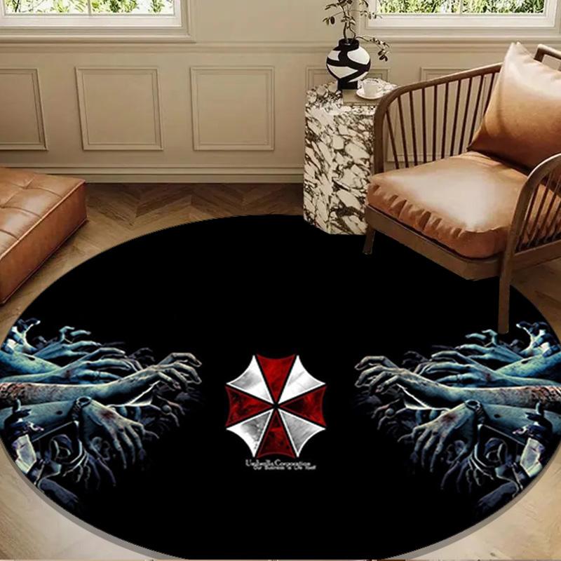 Umbrella Symbol Round Rug for Livingroom,Bedroom, Palyroom, Chair Rug, Area rug, Circle Carpet, Large Size Fan Christmas gift