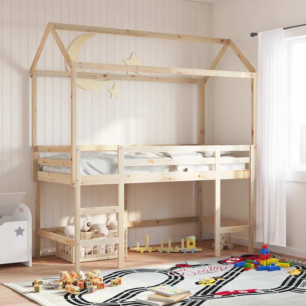 Canopy for Kids Bed 217 x 95.5 x 159 cm Solid Pine Wood