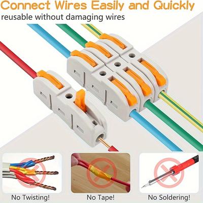 30 adet NC-221 Hızlı Bağlantı Elemanları 2 Uç Bağlantı Terminalleri, Kablo Bağlantı Elemanları, Kablolar, LED Şerit Aydınlatma Elektrikli Ev Bağlantı Elemanları, Bağlantı Kutuları