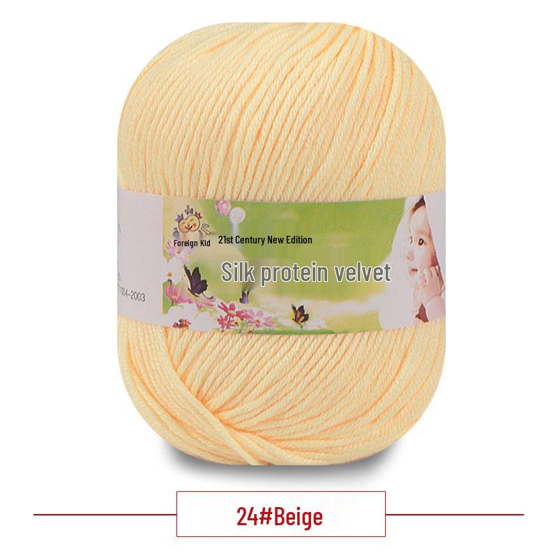 Silk Protein Baby Milk Cotton Yarn for Infant Sweaters, Hats, Shoes, Doll Crochet, and DIY Knitting Projects