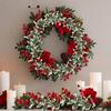 1pc Christmas Decoration Artificial Red Fruit Berry Branches With Leaves New Year Festival Room Ornaments