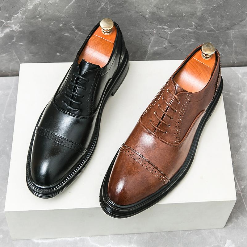 Fashion Oxford Shoes for Men Brown Derby Shoes Men Wedding Dress Formal Shoes Party Men Italiano Business Suit Office Designer Moccasins