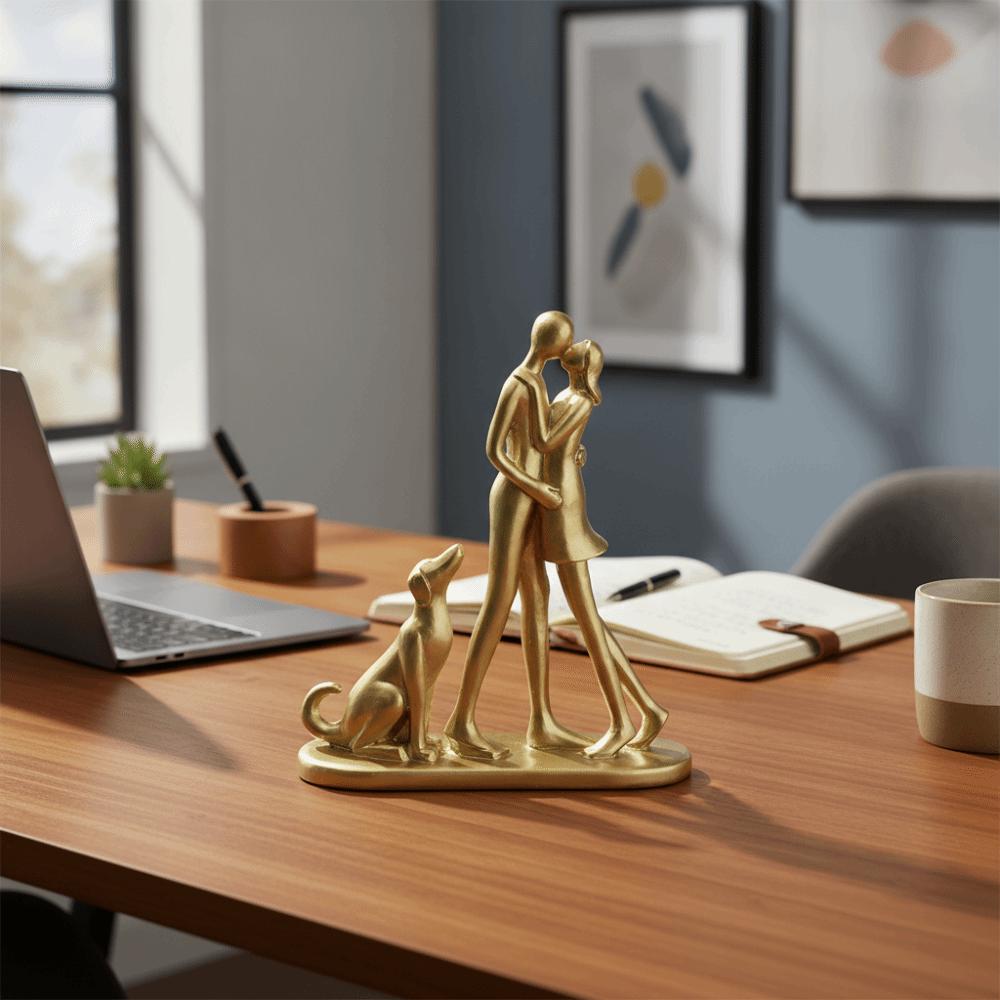 Couple Desktop Dog Figurine Creative Canine Statues Crafts Nordic-Style Ornaments Desktop Use