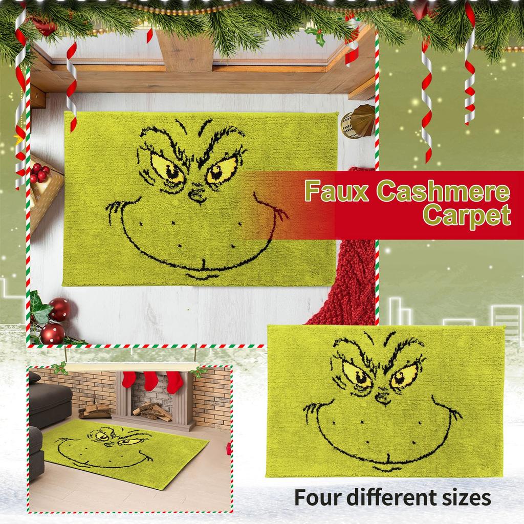Christmas Imitation Cashmere Floor Mat Bathroom Anti-slip Mat Entrance Hall Carpet