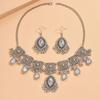 Southeast Asia Indian Ethnic Gemstone Beaded Earrings and Necklace Set