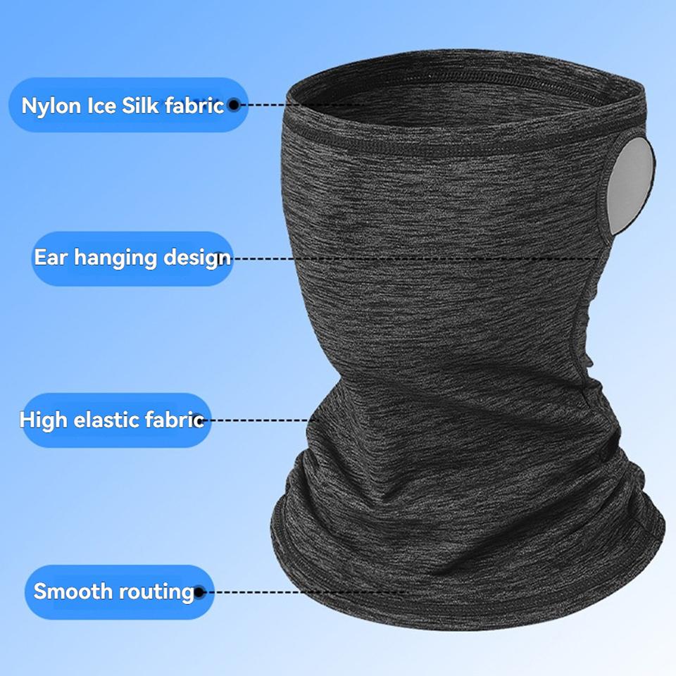 1Pcs Summer Ice Silk Hanging Ear Mask Cold Feeling Breathable Sunscreen Scarf Outdoor Riding Sports Turban Men Women