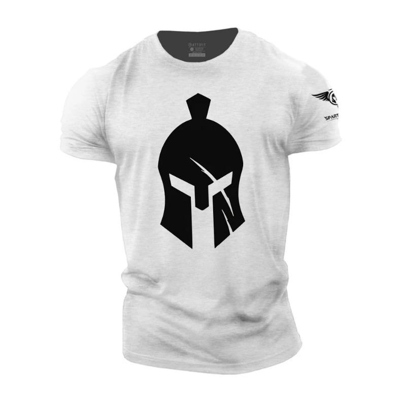 Men's 3D Short Sleeved T-shirt with Spartan Pattern