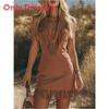 Style Mini Dress With V Neck And Tassel Fringe For Party And Stage Performances