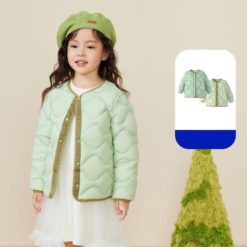 

Children s Autumn and Winter Solid Color Simple Short Down Jacket 160