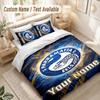 Personalizowany Zestaw Pościeli z Imieniem 3 Elementy Nadruk Parramatta Eels Poszewka na Kołdrę + 2 Poszewki na Poduszki Miękka Dekoracja Łóżka