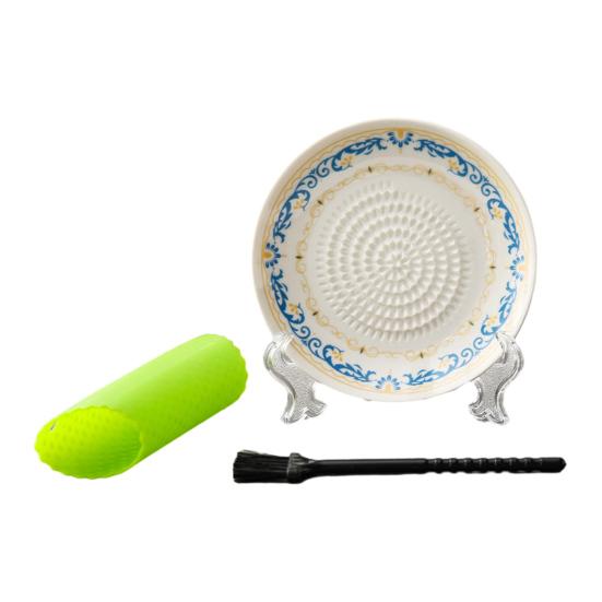 Garlic Grater Plate Ceramic Grinding Bowl Multi-Functional Garlic Sauce Stirring L