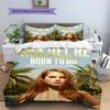 Lana Del Rey Muster Bettwäsche, Steppbett Set Bettbezug Kissenbezug Haus Geburtstag Geschenk(1 Bettbezug + 2 Kissenbezüge, ohne Füllung)