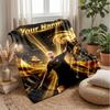 Erling Haaland Custom Name Text Flannel Blanket Soccer Logo Personalized Fleece Throw Blanket Special Gift For Sofa Bedroom Home