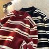 Unisex Retro Striped Soft Sweater: Warm, Cozy Knitwear for Autumn/Winter