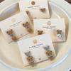 Autumn Winter Earrings Coffee Colored Flocking Bear Earrings Sweet Cartoon Style Ear Studs Suitable for Trendy Women