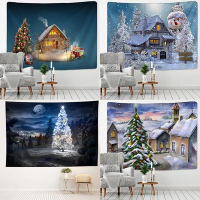Kristall Weihnachtsbaum Wandteppich Weihnachtskunst Wandbehang Wandteppich Weihnachten Leuchtturm Schneeflocke Zimmer Geschenk