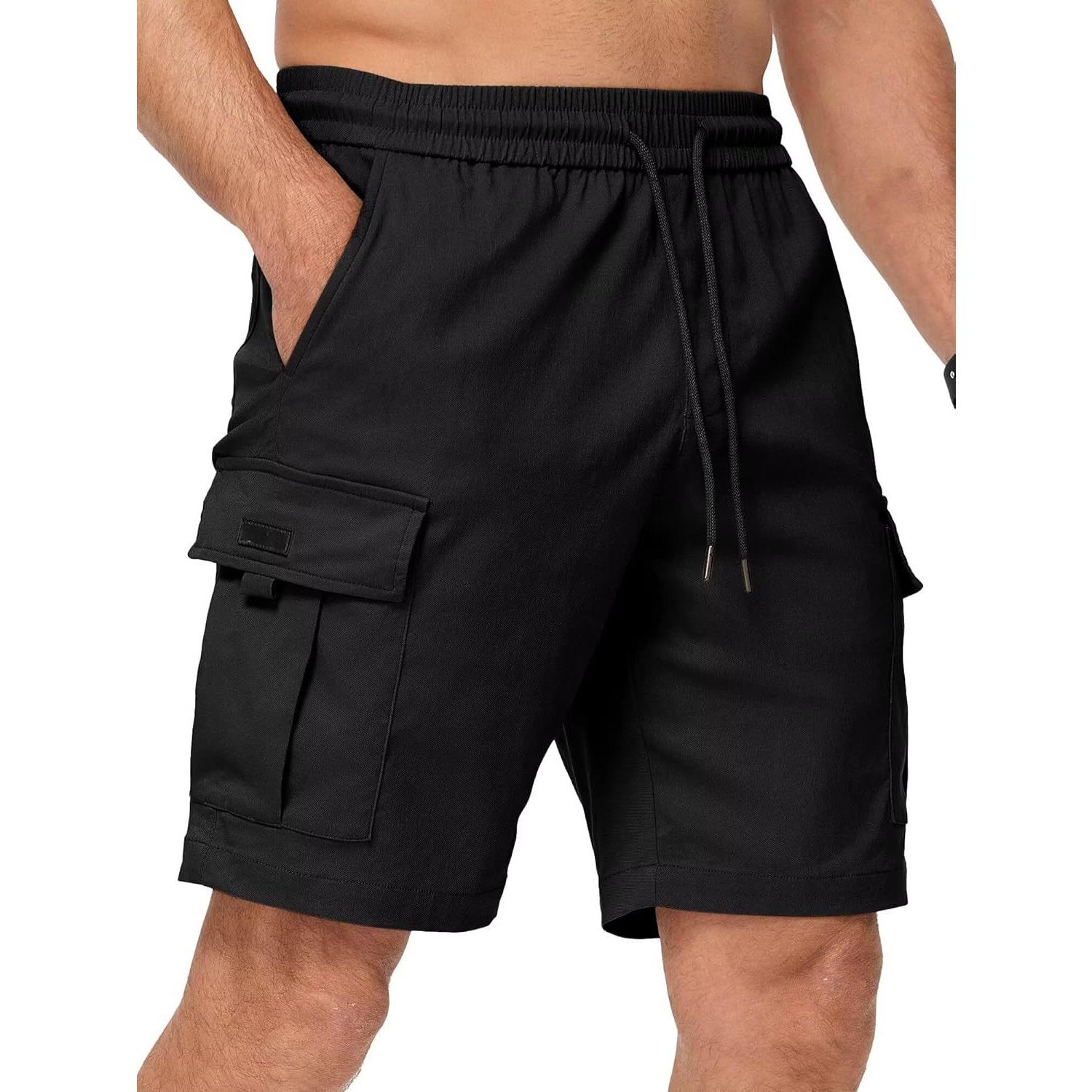 Summer men s new quick-drying pants casual wide-leg multi-pocket sports shorts S