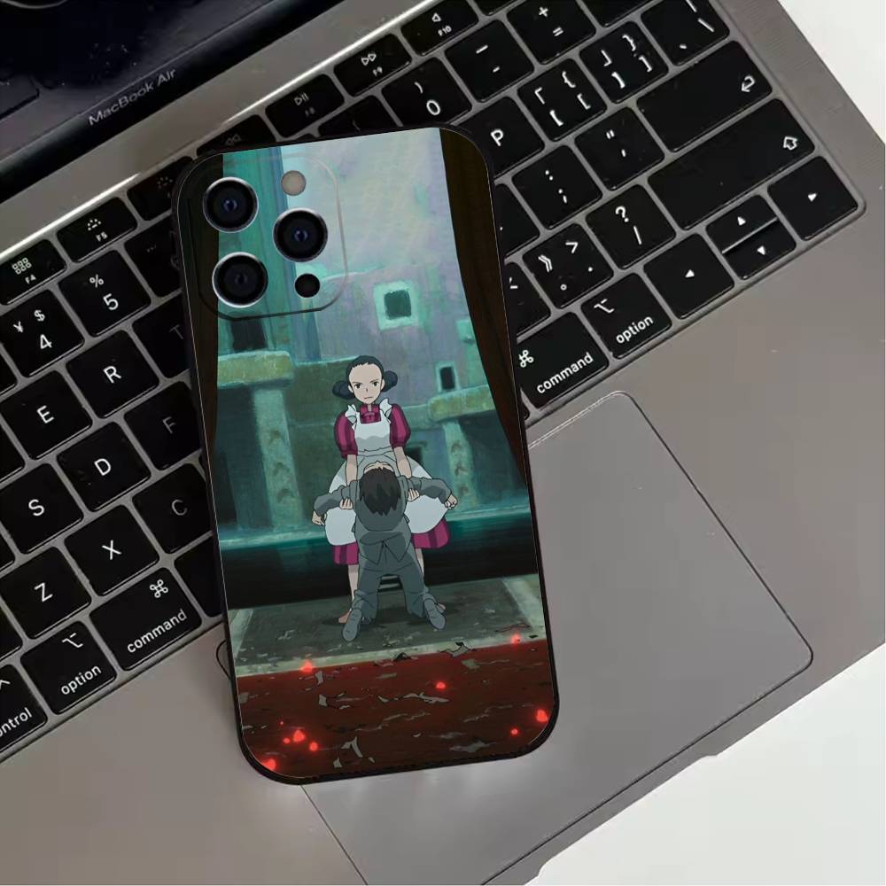 The Boy and the Heron  Phone Case For iPhone 17,16,15,14,13,12,11 Plus,Pro Max,XS,Soft Silicone Black Cover