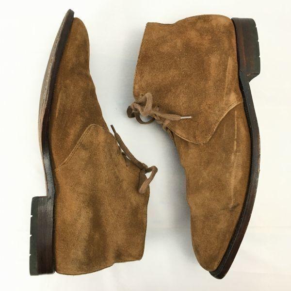 VAN BOMMEL All Leather Goodyear Welted Suede Chukka Boots Brown size 8.5G 27.0-27.5 Men's(USED)