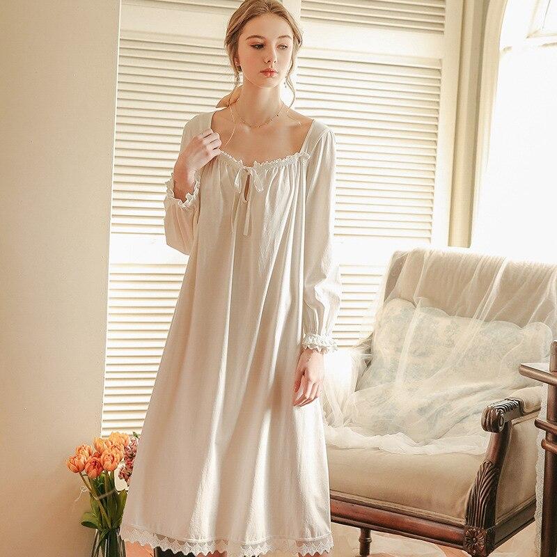 Spring Sexy Court Long Sleeve Nightgown Loose Cute Princess Nightdress