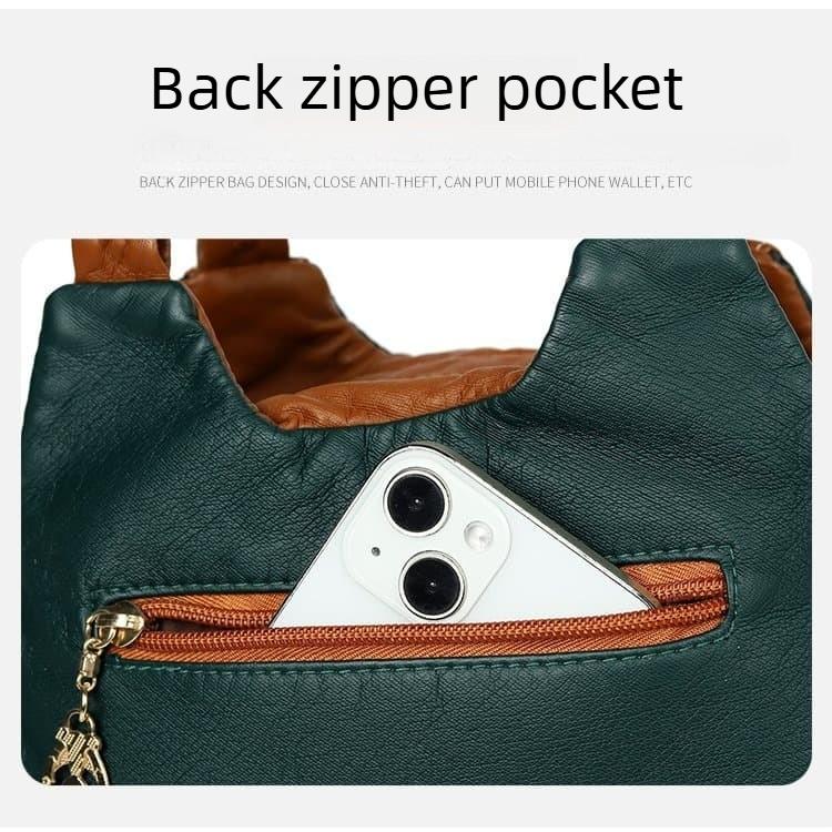 Borsa a tote con blocchi di colore da donna, borsa a tracolla crossbody vintage