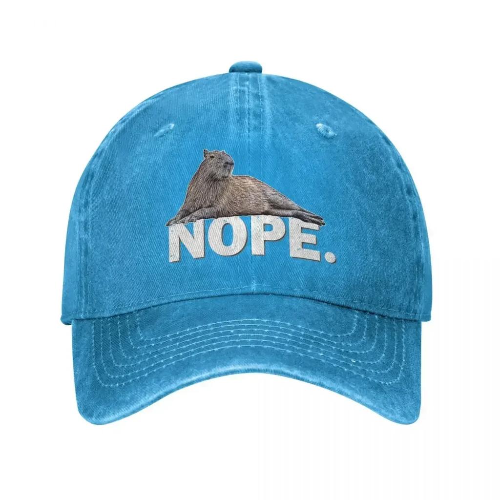 Capybaras Nope Men Women Baseball Caps Distressed Washed Hats Cap Vintage Outdoor Activities Headwear