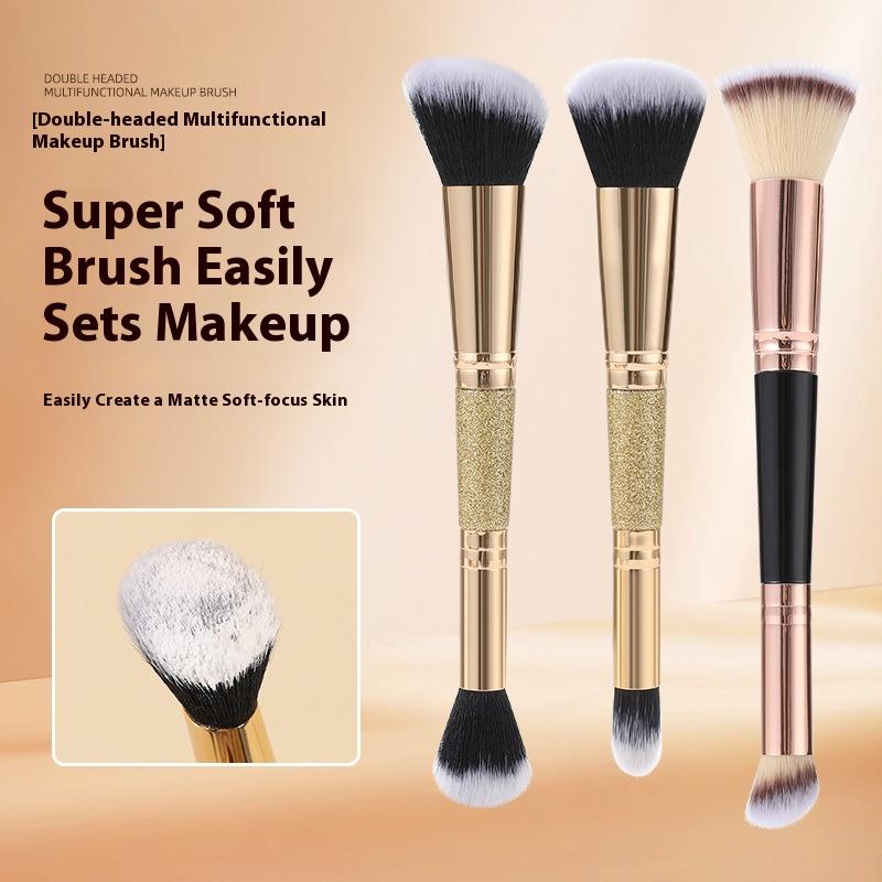 1/3 Stück Doppelseitiger Foundation Make-up Pinsel Angeschrägter Concealer Make-up Pinsel zum Verblenden Flüssig Puder Flauschige Kosmetikwerkzeuge