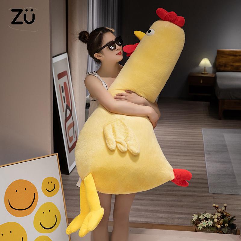 Favorite Toy Unisex Orange 60-140Cm Large Stuffed Animal Plush Pillow Yellow Chicken Plushies Huge Soft Plush Toy Huggable Chicken Sleep Pillow Cushions