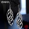 925 Sterling Silver Long Tassel Multi Layer Twisted Wave Earrings for Women Drop Earrings Fashion Jewelry Accessories