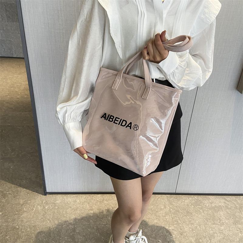 Tote Bag Women's Large-capacity Transparent Jelly Bag Handbag Versatile Shoulder Bag