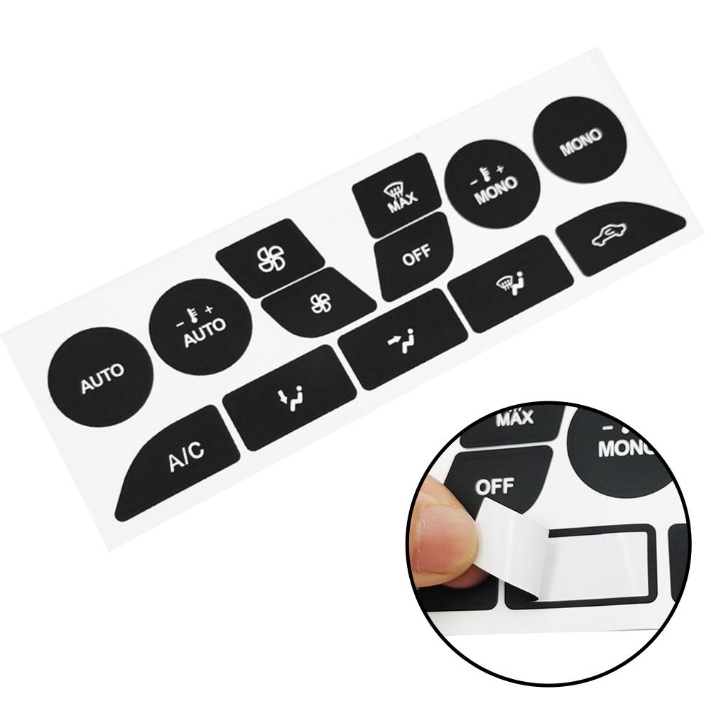 Car Interior Decoration A C Button Repair Stickers Button Repair Decals Black Overlay Firm Fitment Light Penetration Reduction