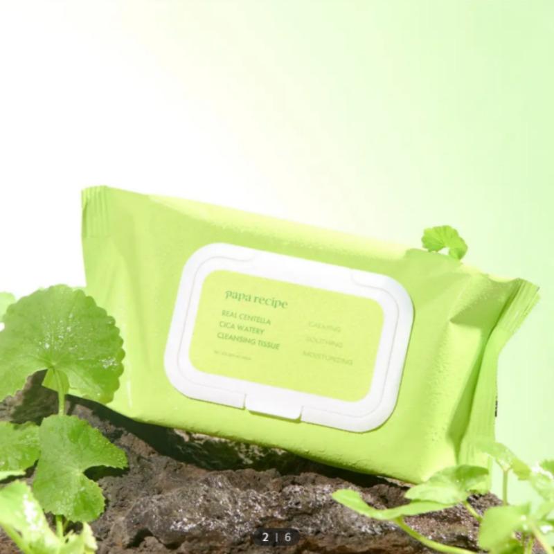 Papa Recipe Очищающие салфетки с центеллой азиатской Cica Watery, 100 шт.