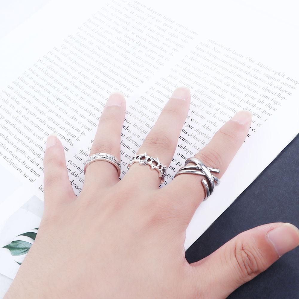 Roman Numeral Letter Width Female Finger Ring Opening Adjustable Ring Couple Ring Korean Style Ring