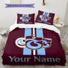 Custom Name Vibrant Team Crest Design Bedding,Quilt Set Quilt Cover Pillowcase Home Birthday Gift (1 * Duvet Cover + 2 * Pillowcase, Without Core)